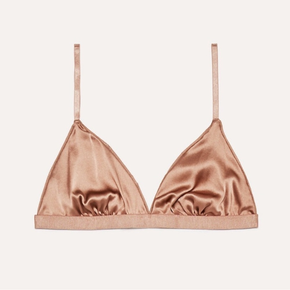 Wilfred Loyet Roeback Satin Bralette in Bronze